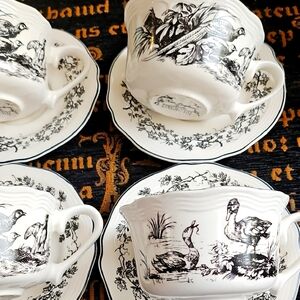 Elegant Black and White Tea Or Coffee  Set Of 8